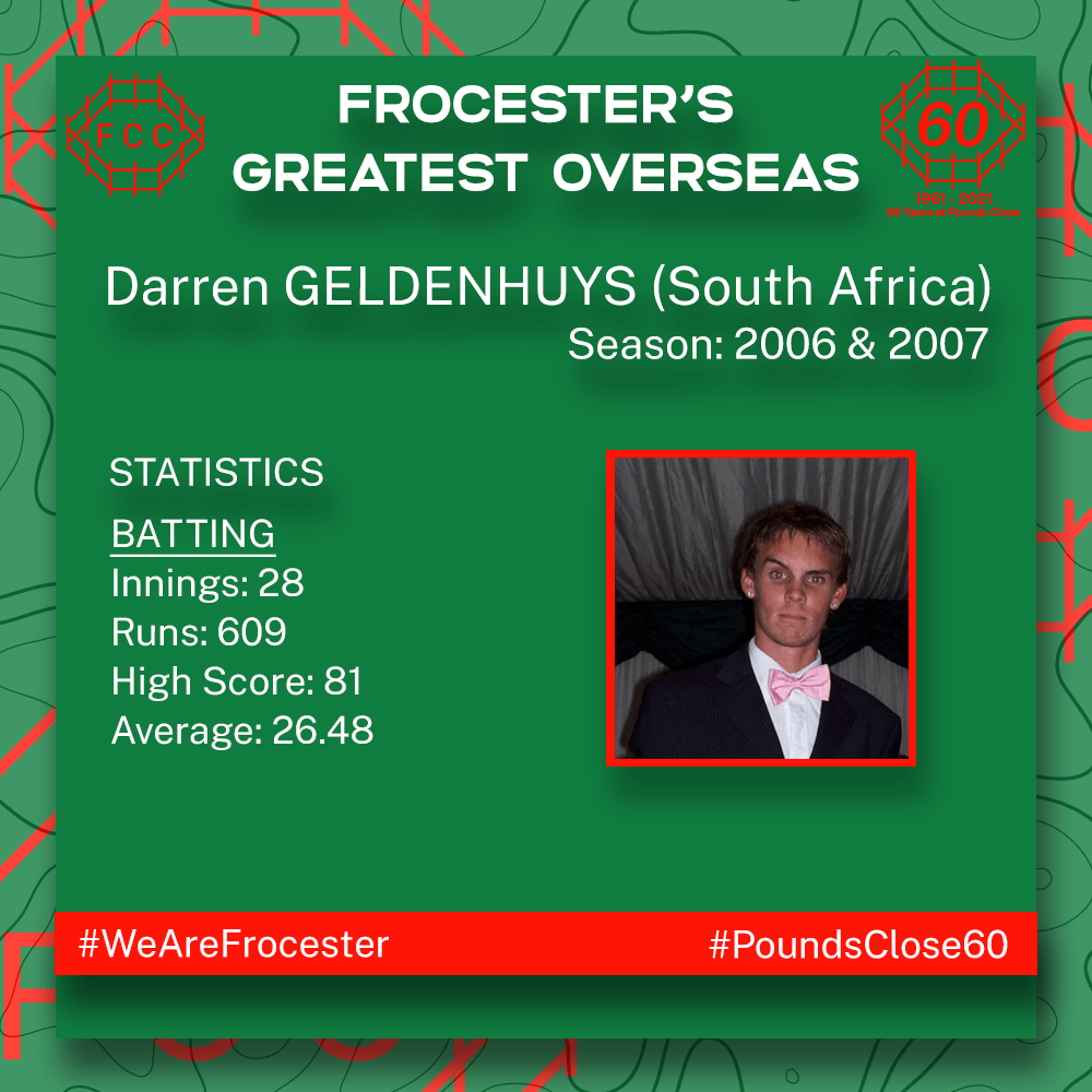 Darren Geldenhuys, South Africa, 2006 and 2007