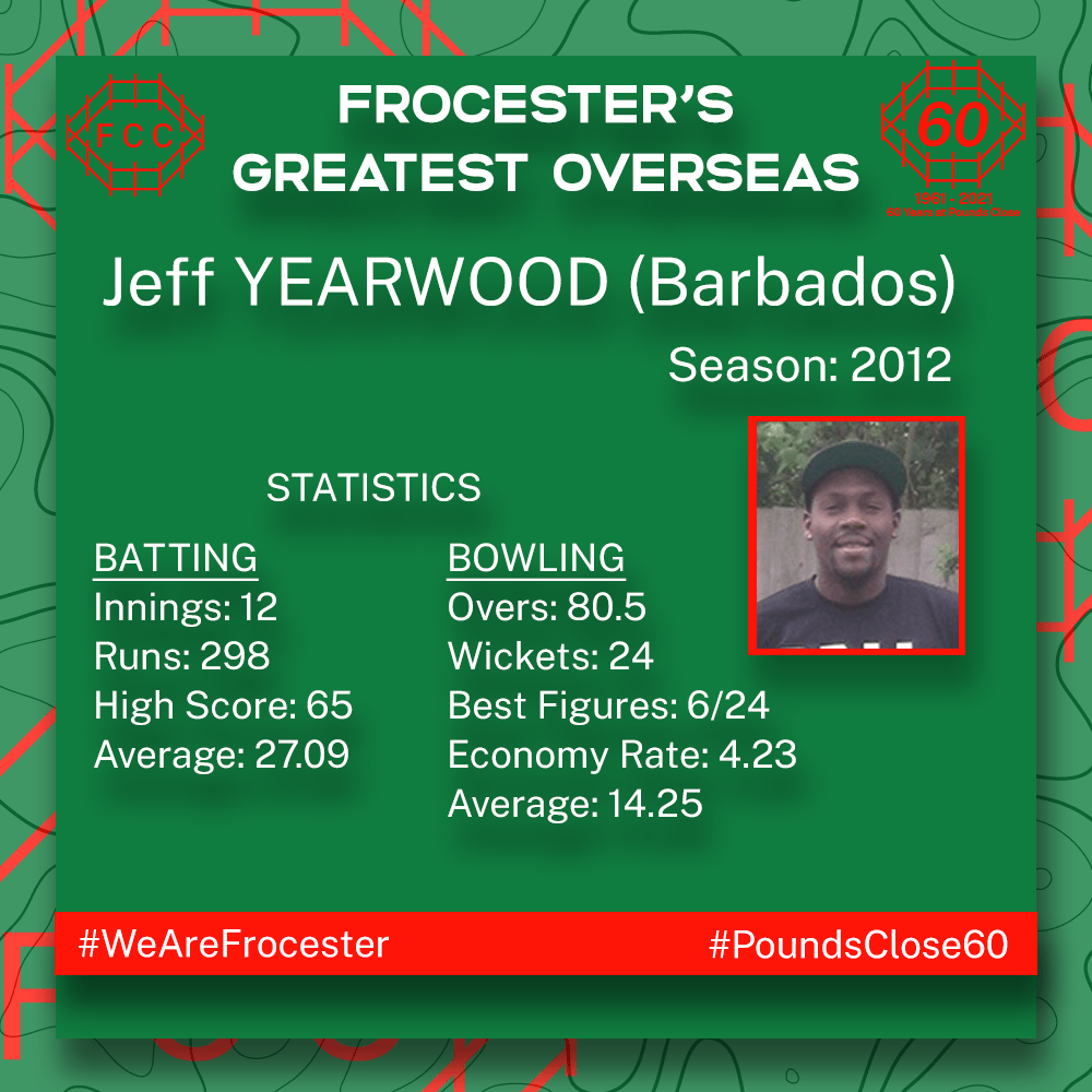 Jeff Yearwood, Barbados, 2012